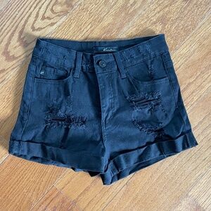 Kancan Black Distressed Shorts - Size 3